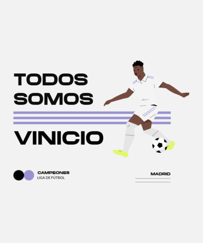 T-Shirt Design Generator Featuring an Illustrated Soccer Player and a Champions League and Real Madrid-Inspired Theme