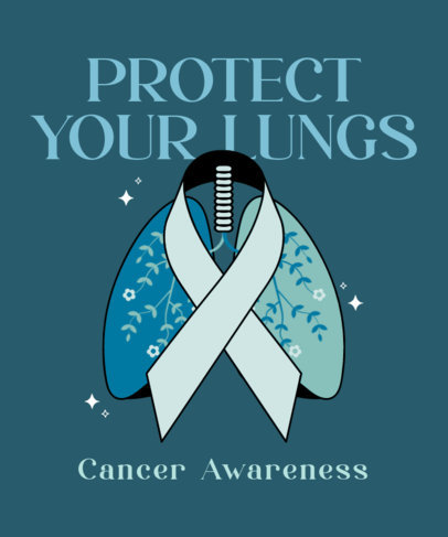 T-Shirt Design Maker Featuring a Lung Cancer Awareness Theme