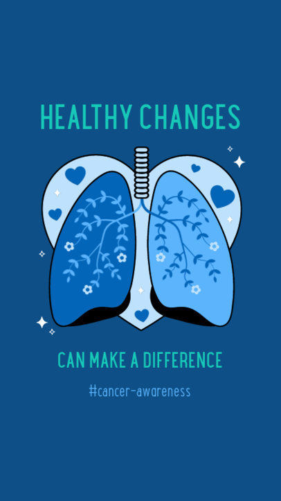 Cancer Awareness Instagram Story Generator Featuring Lung Graphics