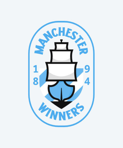Manchester Team-Inspired T-Shirt Design Maker with a Ship Graphic 4047j-5695