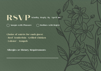RSVP Card Template for a Wedding Featuring a Modern Aesthetic