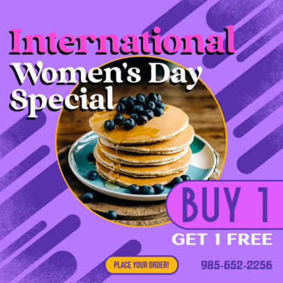 Instagram Post Creator Featuring a Restaurant Promo for Women's Day