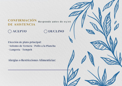 Elegant RSVP Card Creator for a Wedding Event With Floral Graphics
