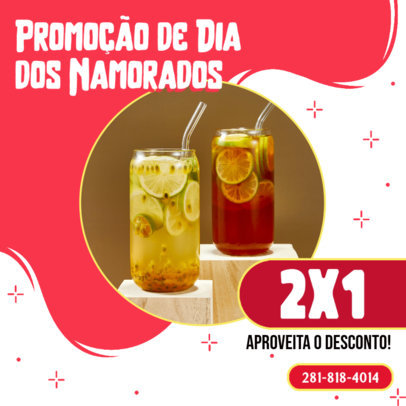 Instagram Post Creator Featuring 2x1 Offer for Valentine's Day 5904g