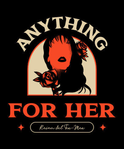 T-Shirt Design Maker Featuring a Selena-Inspired Illustration