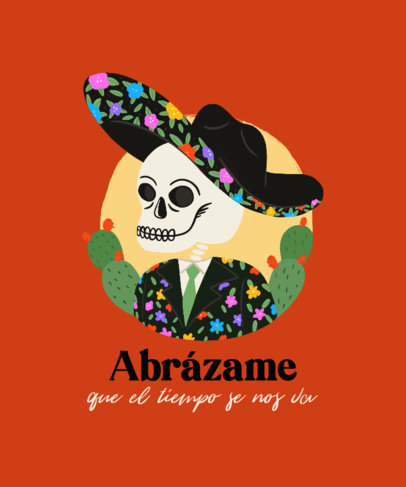 Quote T-Shirt Design Template for Juanga-Inspired Fanatics With a Skull Graphic