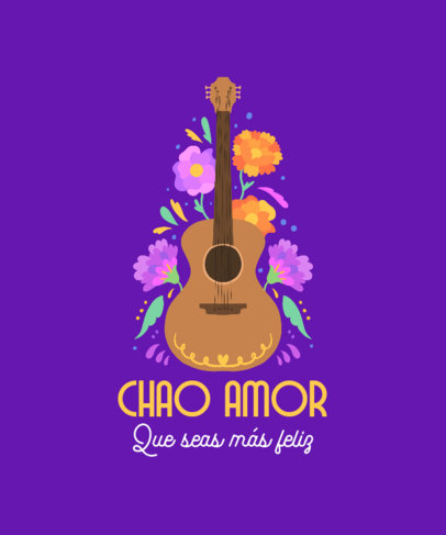 T-Shirt Design Creator Inspired by Juanga Featuring a Guitar Graphic