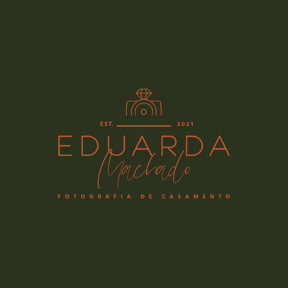 Logo Maker for a Photographer Featuring a Minimalist Camera Icon with a Wedding Ring