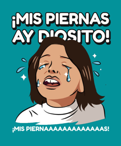 T-Shirt Design Template for LuisMi Fans with a Crying Kid Illustration