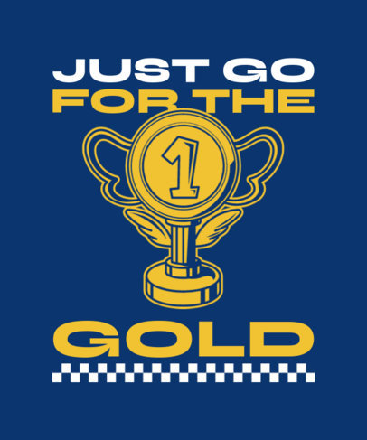 T-Shirt Design Creator Featuring a Golden Trophy Inspired by a Retro Racing Video Game 5688e