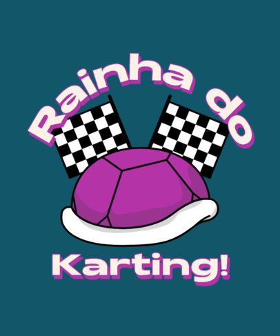 T-Shirt Design Template with a Turtle Shell Inspired by a Retro Racing Video Game  5689d