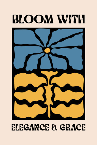 Art Print Maker Featuring a Flower Illustration and a Quote