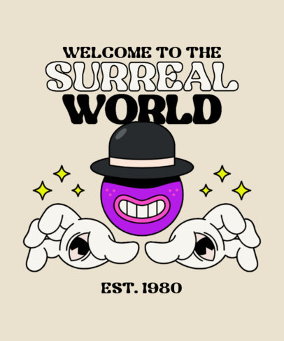 T-Shirt Design Template Featuring Surreal Character Illustrations with Quotes