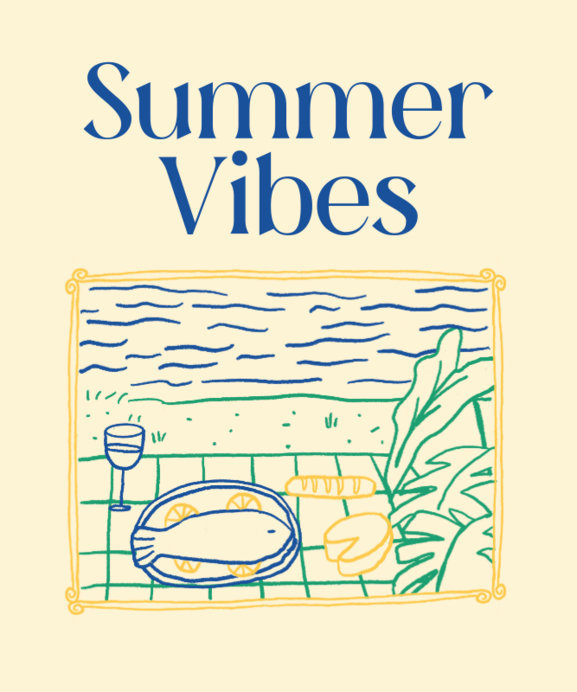 T-Shirt Design Template Featuring Illustrated Picnic Settings