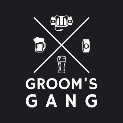 T-Shirt Template for Groom Party with Drinks Graphics