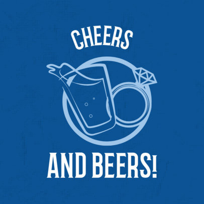 T-Shirt Template of Engagement Toast and Ring