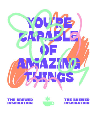 Tote Bag Design Template With an Optimistic Quote and Doodle Graphics