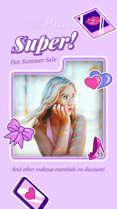 Summer Sale Instagram Story Video Maker Featuring a Barbie-Inspired Theme
