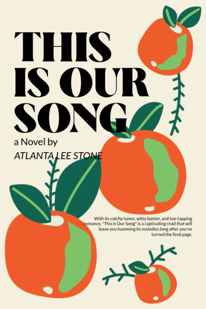 Front Book Cover Creator with Orange Illustrations for a Novel 