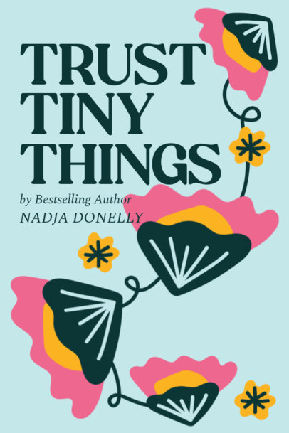 Front Book Cover Maker for a Bestseller with Flower Graphics