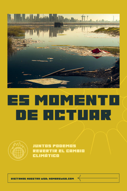 Art Print Creator with a Call to Action Text Featuring a Polluted Lake Illustration