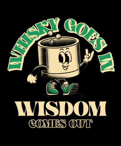 Illustrated T-Shirt Design Creator Featuring a Coffee Mug Character