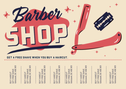 Tear-Off Flyer Generator for a Barbershop's Free Shave Ad 5712g
