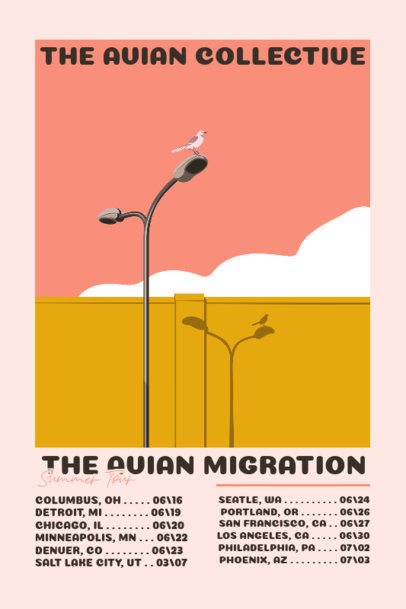 Poster Design Creator Featuring an Illustration with a Retro Aesthetic for a Musician's Tour 6385b