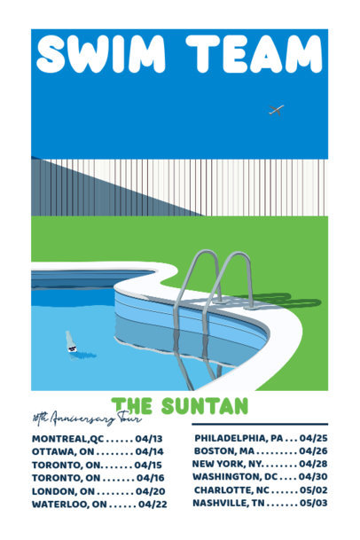 Poster Design Template with an Illustrated Swimming Pool for a Musician's Tour 6385e