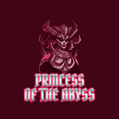 Logo Template for a Gaming Squad with a Female Demon Graphic 5927a