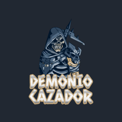 Gaming Logo Generator with a Diablo-Inspired Character Illustration 5927b