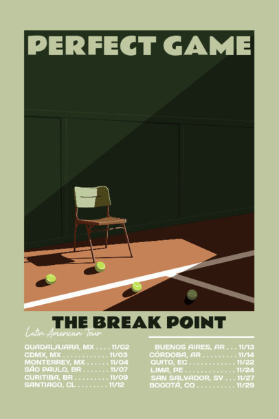 Poster Design Template with an Illustrated Chair to Promote a Music World Tour 6385a