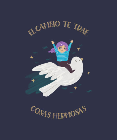 T-Shirt Design Maker Featuring a Positive Quote with a Happy Character