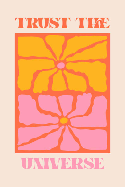 Floral Art Print Maker With a Motivational Quote