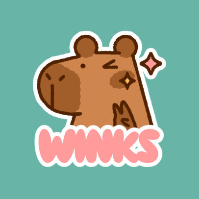Twitch Emote Generator Featuring a Capybara Winking an Eye