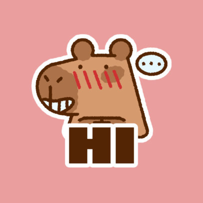 Twitch Emote Maker Featuring a Friendly Capybara Illustration