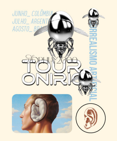 T-Shirt Design Creator Featuring a Contemporary Aesthetic and Tour Dates