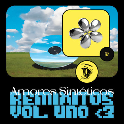 Album Cover Generator With a Metallic Aesthetic for a Y2K-Styled Musician 5939a