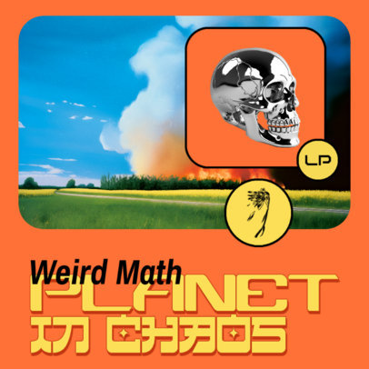 Album Cover Template With a Surreal Aesthetic for a Y2K Musician 5939c