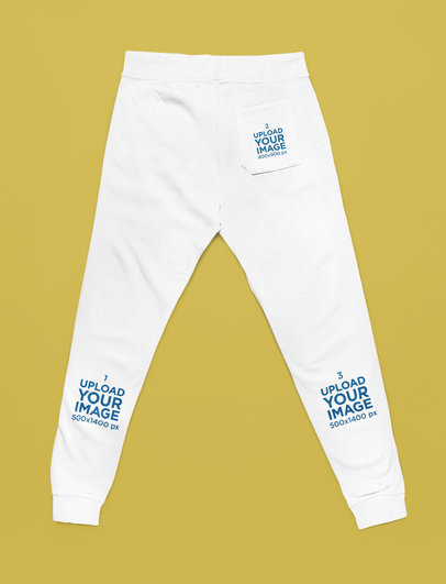 Back-View Mockup Featuring a Pair of Sweatpants Placed on a Colorful Background m33403
