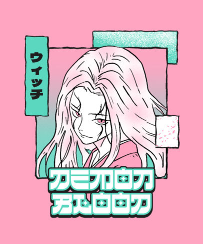 T-Shirt Design Generator Featuring a Cool Anime Theme