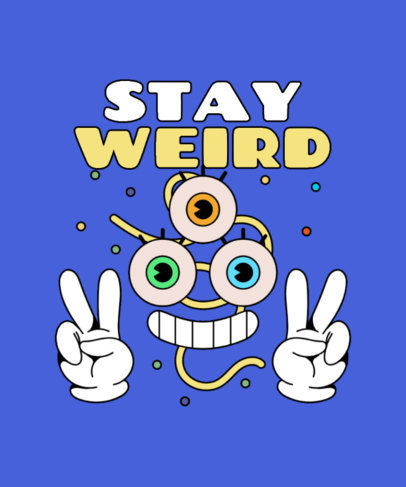 T-Shirt Design Maker Featuring Surreal Cartoon Illustrations with a Retro Aesthetic