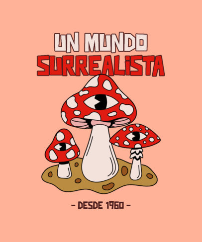 T-Shirt Design Generator with Surreal Mushroom Illustrations