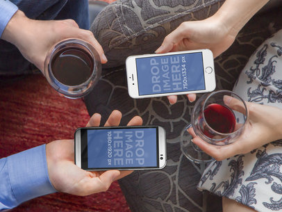 HTC and iPhone 6 Mockup Featuring a Couple on a Date