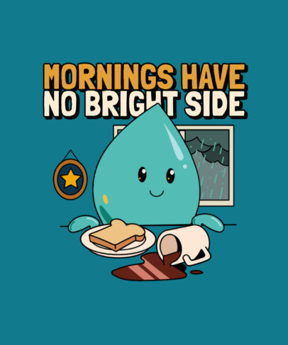 Quote T-Shirt Design Template Featuring an Illustration Inspired by Lumalee