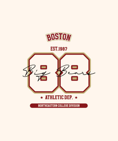 Typography T-Shirt Design Maker Featuring a University Theme