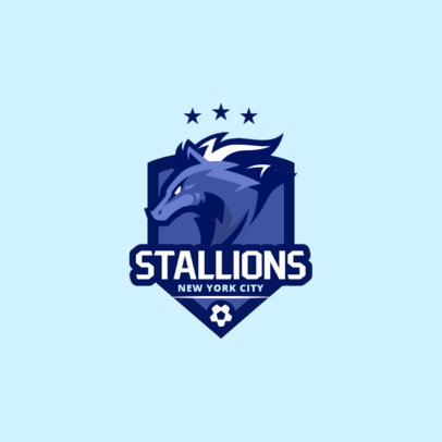 Soccer Team Logo Template Featuring an Illustrated Stallion