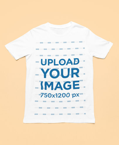 Simple Mockup of a Bella Canvas T-Shirt Flat Laid over a Solid Surface