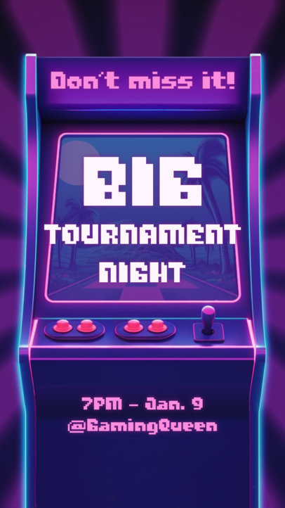 Gaming-Themed Instagram Story Maker for a Tournament Night