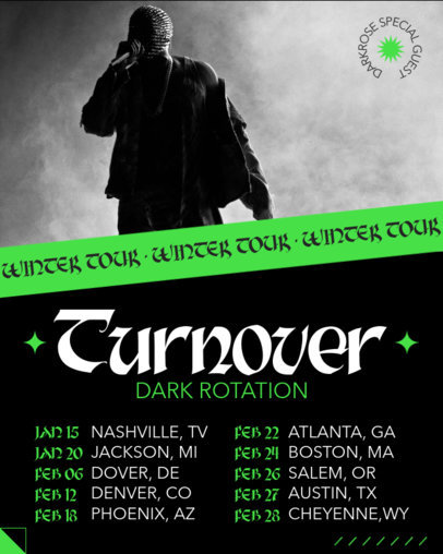 Instagram Post Template to Promote a Music Band Tour